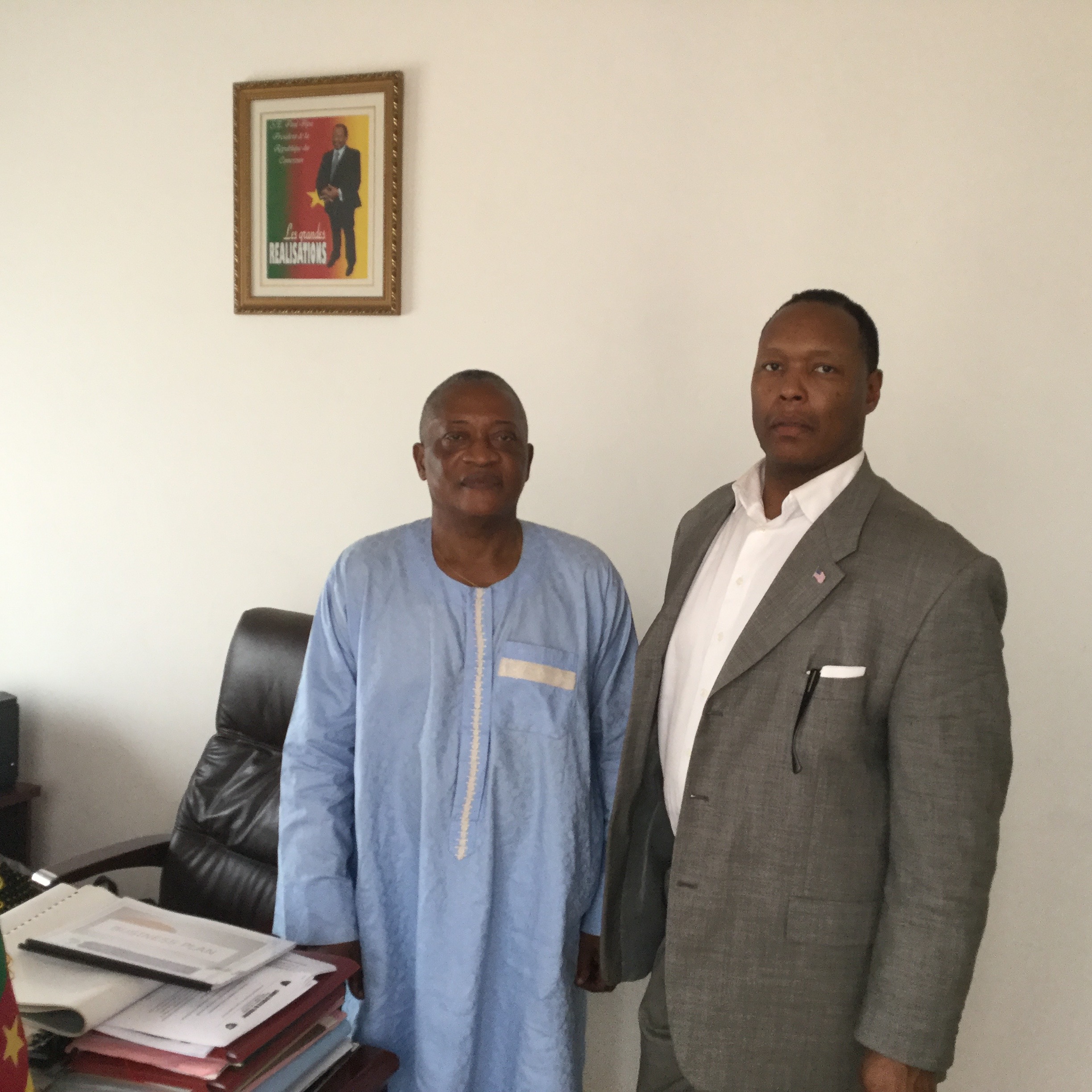 TH Mack, Sr. with Monsieur Augustine in Yaoundé, Cameroon